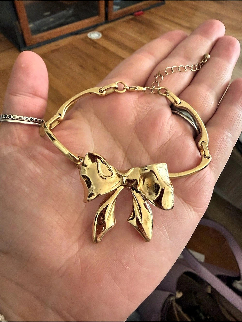 Gold-Tone Bow Pendant Necklace